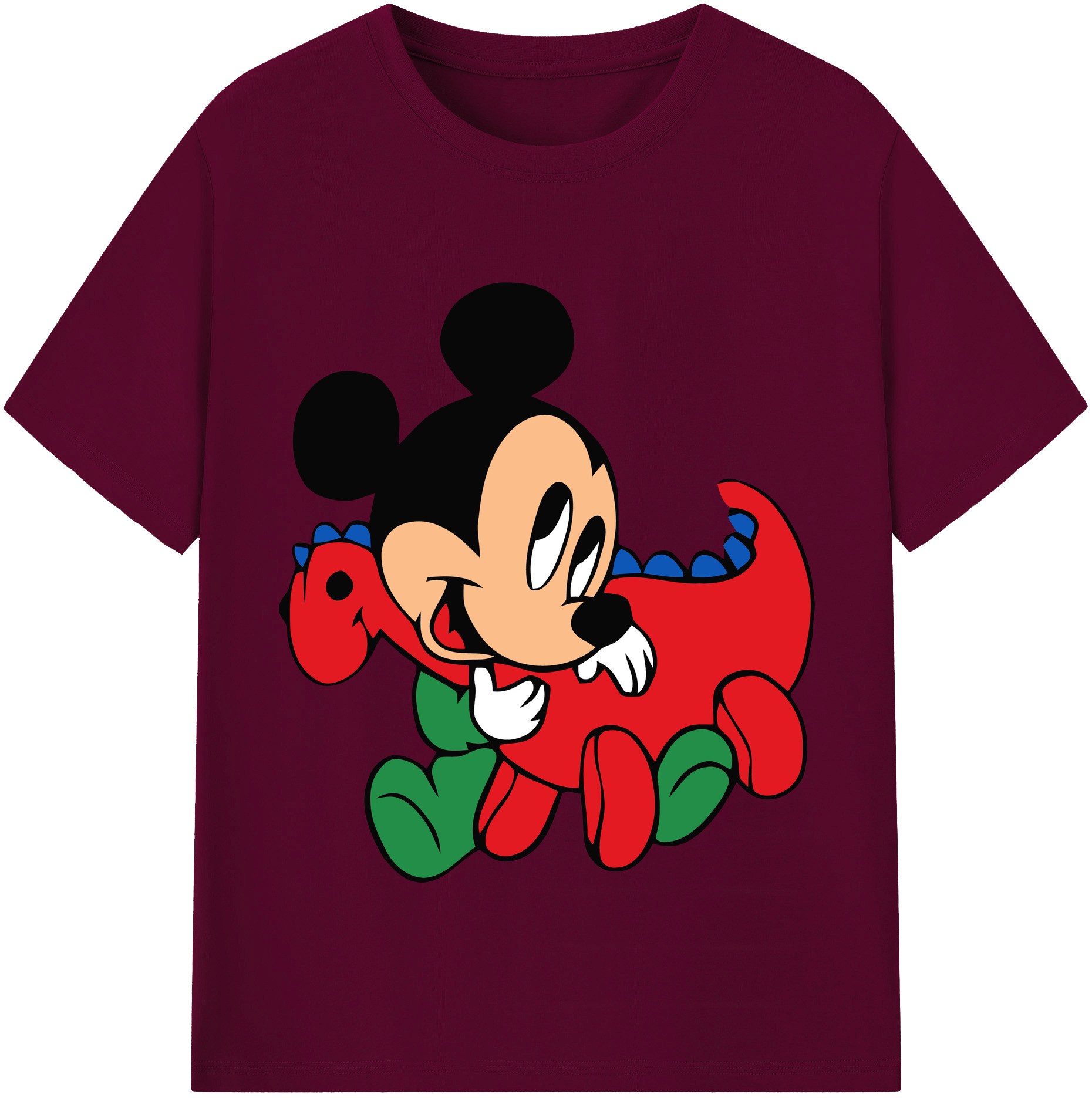（画像用） ミッキーマウス Mickey Mouse レディースカジュアルプリントTシャツ（綿100％）